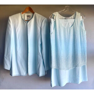 Chantelle Suit 3 Piece Suit 14P Powder Blue with Embellishment NWT